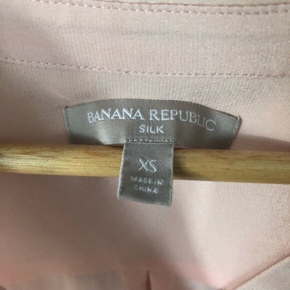 BANANA REPUBLIC Silk Pink Blouse XSmall - Picture 4 of 16